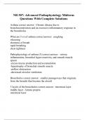 NR 507: Advanced Pathophysiology Midterm Questions With Complete Solutions