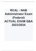 RCAL - NAB Administrator Exam (Federal)  ACTUAL EXAM Q&A 2023/2024