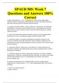 SPAUD 505: Week 7 Questions and Answers 100% Correct