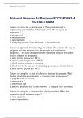 Maternal Newborn Ati Proctored FOCUSED EXAM 2023 FALL EXAM 