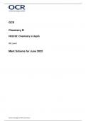 OCR AS LEVEL Chemistry B H033/02 JUNE 2022 FINAL MARK SCHEME >Chemistry in depth.