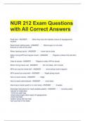 NUR 212 Exam Questions with All Correct Answers 