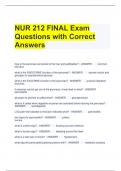 NUR 212 FINAL Exam Questions with Correct Answers 