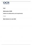 OCR AS LEVEL Mathematics B MEI H640/03 JUNE 2022 FINAL MARK SCHEME > Pure Mathematics and Comprehension