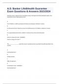 A.D. Banker Life&Health Guarantee Exam Questions & Answers 2023/2024