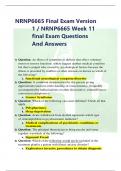 NRNP6665 Final Exam Version 1 / NRNP6665 Week 11 final Exam Questions And Answers