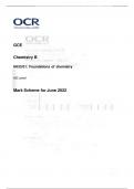 OCR AS LEVEL Chemistry B (Salters) H033/01  JUNE 2022 FINAL MARK SCHEME > Foundations of chemistry