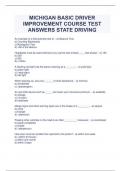 MICHIGAN BASIC DRIVER IMPROVEMENT COURSE TEST ANSWERS STATE DRIVING 