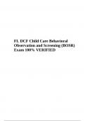 DCF Child Care Behavioral Observation and Screening (BOSR) Exam 100% VERIFIED