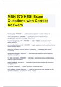 MSN 570 HESI Exam Questions with Correct Answers 