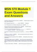 MSN 570 Module 1 Exam Questions and Answers 