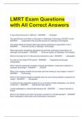 LMRT Exam Questions with All Correct Answers 