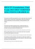 HESI PN Foundations Final  Exam 2023/2024 VERIFIED  SOLUTIONS GRADED A+