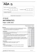 A-level MATHEMATICS Paper 1JUNE 2022