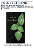 CURRENT PSYCHOTHERAPIES 11TH EDITION TEST BANK BY DANNY WEDDING, RAYMOND J. CORSINI