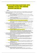 OB GYN1500 EXAM QUESTIONS WITH ANSWERS TESTED AND VERIFIED ANSWERS RATED A+