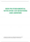 HESI PN FUNDAMENTAL WITH OVER 120 QUESTIONS AND ANSWERS