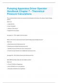 Pumping Apparatus Driver Operator Handbook Chapter 7 - Theoretical Pressure Calculations  | Questions and Answers with complete solution