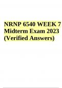 NRNP 6540 WEEK 7 Midterm Exam 2023 (Verified Answers)