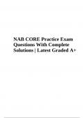 NAB CORE Exam Practice Questions With Answers Latest Graded A+