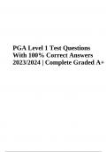 PGA Level 1 Test Questions With Correct Answers Latest Graded A+ 2023/2024