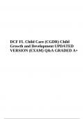 DCF FL Child Care (CGDR) Child Growth and Development UPDATED EXAM GRADED A+