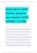 2023/2024 AANP Practice Questions and answers (100% CORRECT SCORE)