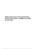 EDPNA FINAL EXAM PRACTICE TEST QUESTIONS WITH SOLUTIONS COMPLETE GUIDE (Latest RATED 100%) | EDPNA Final EXAM PRACTICE QUESTIONS WITH CORRECT ANSWERS 2023/2024 (RATED 100%) & EDPNA FINAL EXAM QUESTIONS WITH COMPLETE SOLUTION (LATEST 2023/2024 GRADED A+)