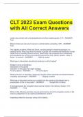 CLT 2023 Exam Questions with All Correct Answers 