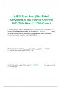 NARM Exam Prep |Best Rated  400 Questions and Verified Answers|2023/2024 New!!!| 100% Correct