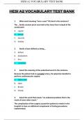 HESI A2 VOCABULARY TEST BANK