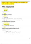 NUR 230 Exam 3 Material questions with answers 100% correct solutions graded a+