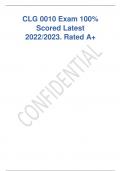 CLG 0010 exam  100 scored latest 2022-2023-Rated