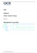 OCR AS LEVEL Biology A H020/01 JUNE 2022 FINAL MARK SCHEME>Breadth in biology