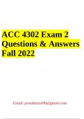 ACC 4302 Exam 2 Questions & Answers Fall 2022