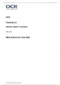 OCR AS LEVEL Chemistry A H032/02 JUNE 2022 FINAL MARK SCHEME> Depth in chemistry.