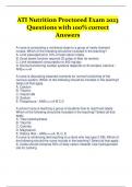 ATI Nutrition Proctored Exam 2023 Questions with 100% correct Answers