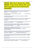 NR599: Mid Term Study Set_2020, NR599: Final Exam Study Set June 2020 Questions And Answers(A+ GRADED)