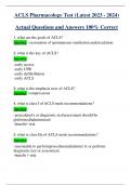 ACLS Pharmacology Test (Latest 2024 / 2025 ) Actual Questions and Answers 100% Correct