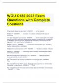 WGU C182 2023 Exam Questions with Complete Solutions 