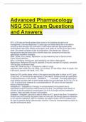 Advanced Pharmacology NSG 533 Exam Questions and Answers 