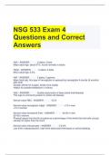 NSG 533 Exam 4 Questions and Correct Answers 