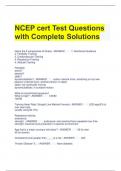 NCEP cert Test Questions with Complete Solutions 