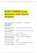 NCEP FITNESS Exam Questions and Correct Answers 