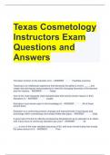 Texas Cosmetology Instructors Exam Questions and Answers 