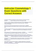 Instructor Cosmetology 1 Exam Questions with Correct Answers 