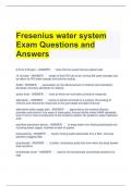 Fresenius water system Exam Questions and Answers 