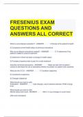 FRESENIUS EXAM QUESTIONS AND ANSWERS ALL CORRECT 