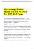 Hematology Review Questions and Answers For AMT MLT Exam