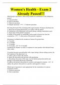 Women's Health - Exam 2 Already Passed!!!